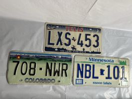 Nummernschilder Set Minnesota Colorado Texas gebraucht