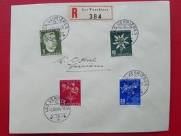 1944 PJ: J109-J112 Satzbrief von LES VERRIÈRES Kat: 50.-+