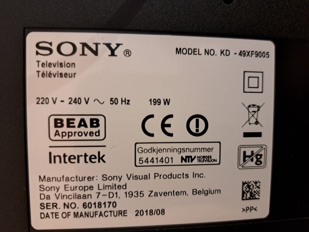 6 Bandes LED Rétroéclairage Pour Sony KD-49XG9005E Et KD-49XF9005 - Occasion