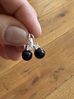 Orecchini argento 925 pietra nera e zirconia
