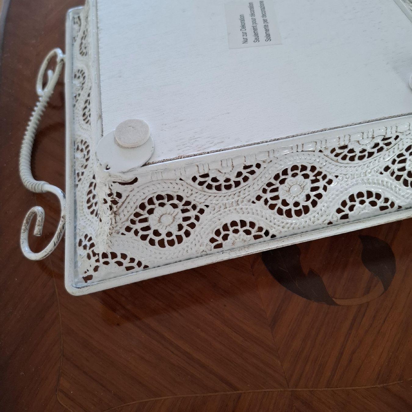 Piatti di portata: Shabby Chic Tablett/Deko-Tablett mit Griffen – Nuovo (secondo la descrizione) da Unterägeri venduto da silvi21 2