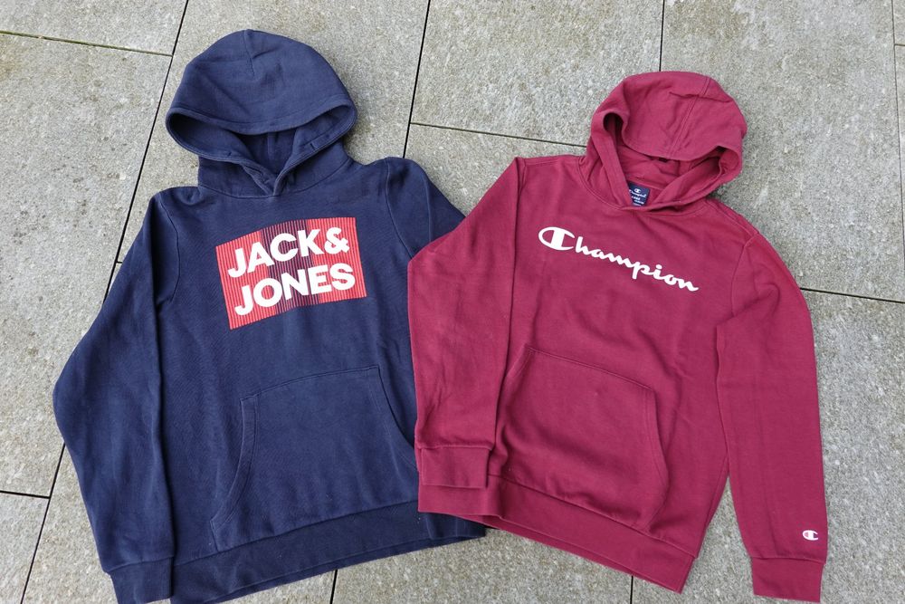 Jack & Jones oversized originals back print hoodie in washed blue
