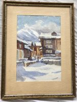 Oskar Dickmann (1896–1972) - Aquarell - Schweizer Winterdorf