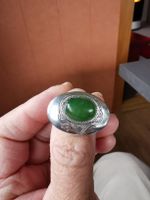Bague touareg en argent et pierre de jade