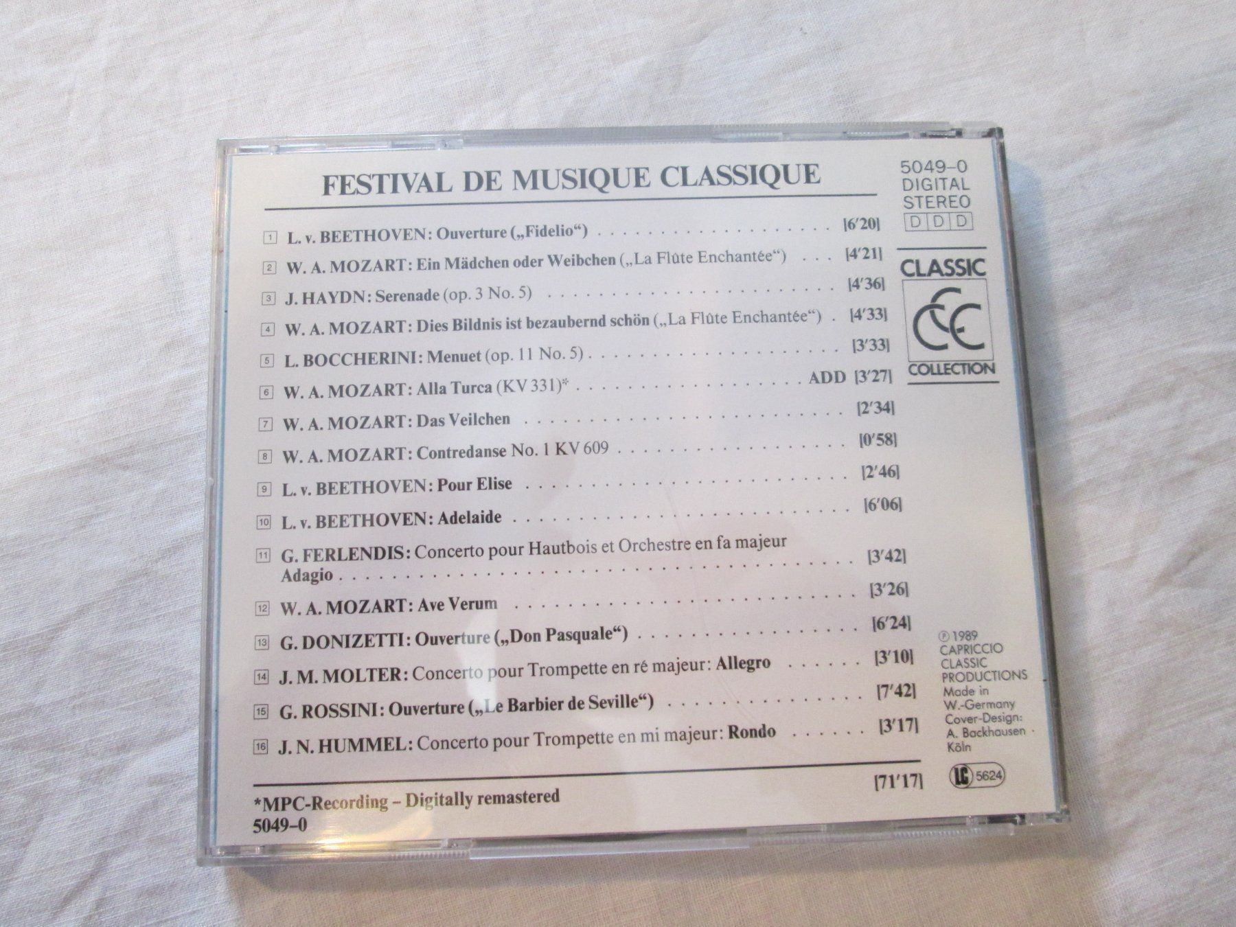 CDs: CD FESTIVAL  DE MUSIQUE CLASSIQUE – Gebraucht aus la Chaux-de-Fonds von Lampe 2