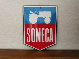 Emailschild Simca Someca Traktor Logo Emaille Schild Reklame