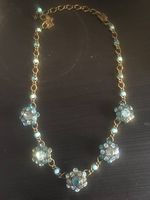 Damen Collier mit türkisen Kristallen