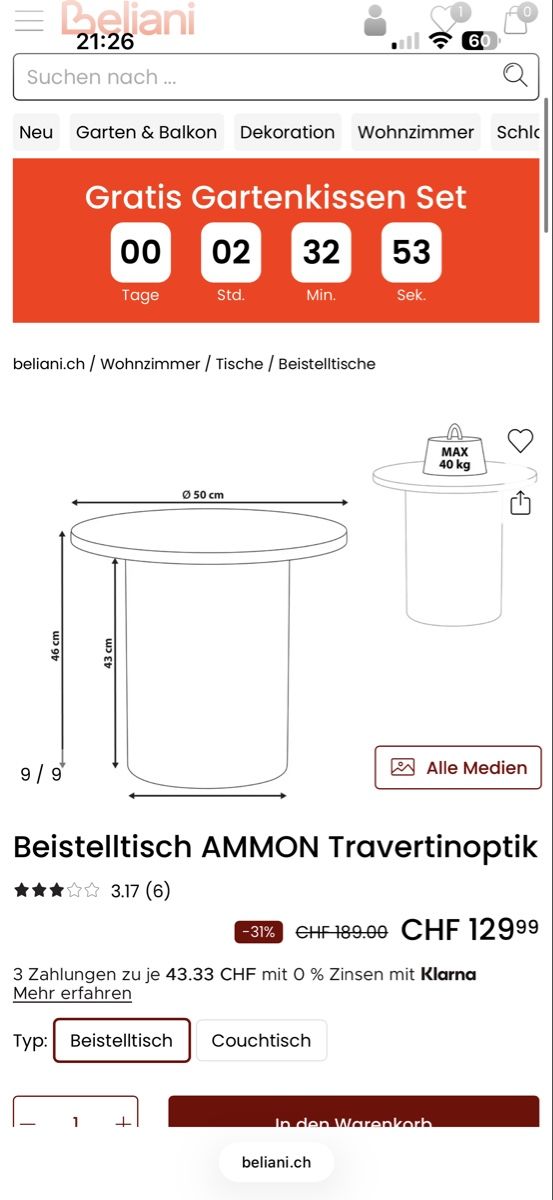 Tavoli: Couchtisch und Nebentisch  – Usato da Steinhausen venduto da Alekss18 6