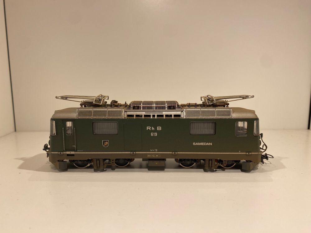 Bemo Modelleisenbahnen: RhB Ge 4/4 II 619 "Samedan" mit 5-pol Antrieb – Gebraucht aus Wettingen von Moba.Blum