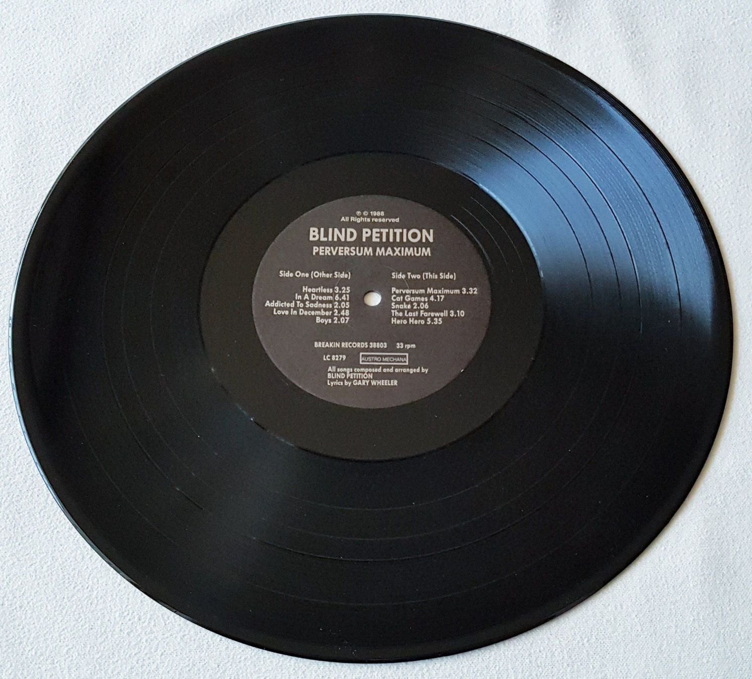 Schallplatten: Blind Petition – Perversum Maximum - LP - 1988 - First Press – Gebraucht aus Uster von Zardodel 3