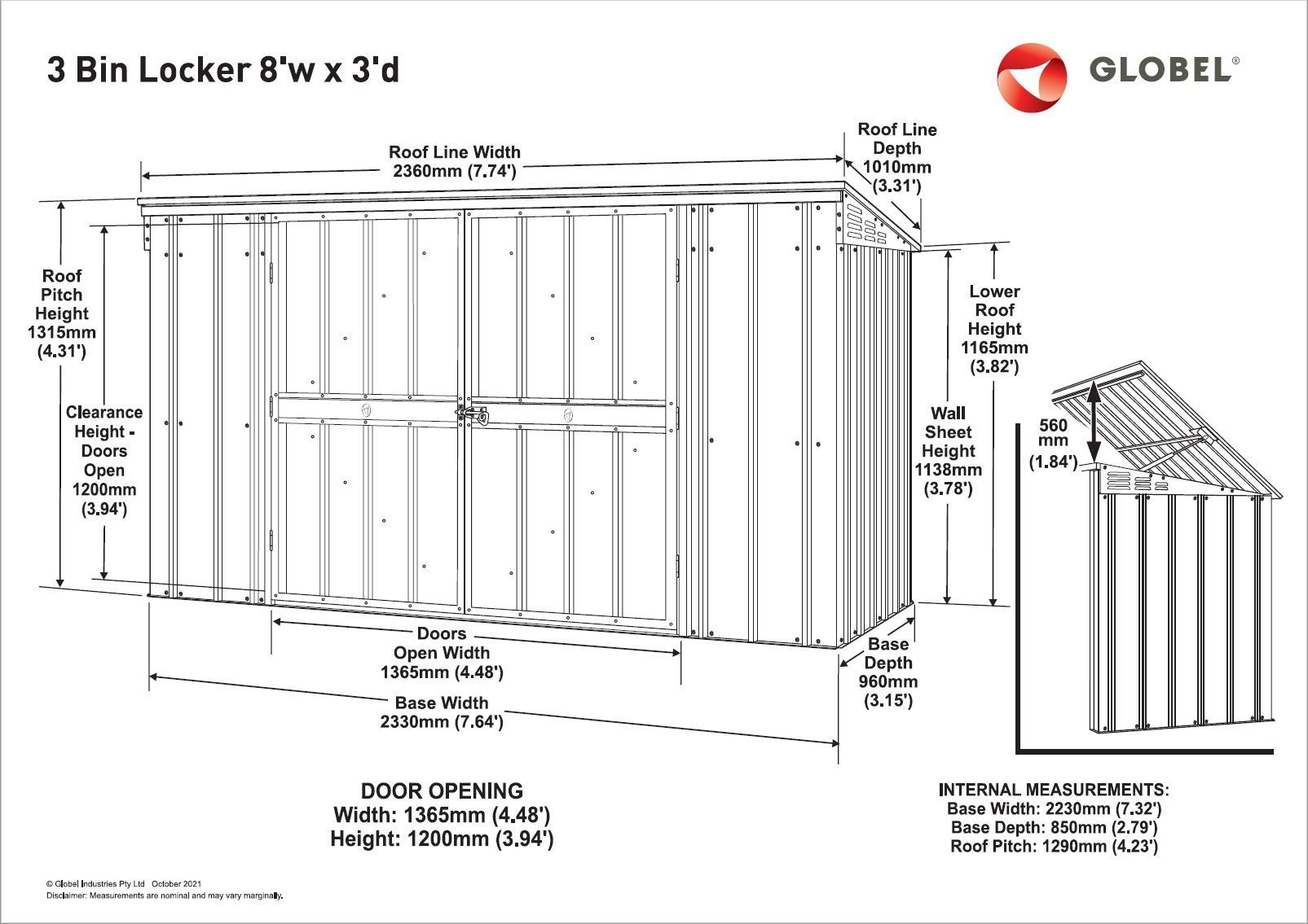 Casette da giardino & serre: Metallschrank gross 8x3 – Nuovo e nell'imballaggio originale da Erlinsbach venduto da Home-World 2