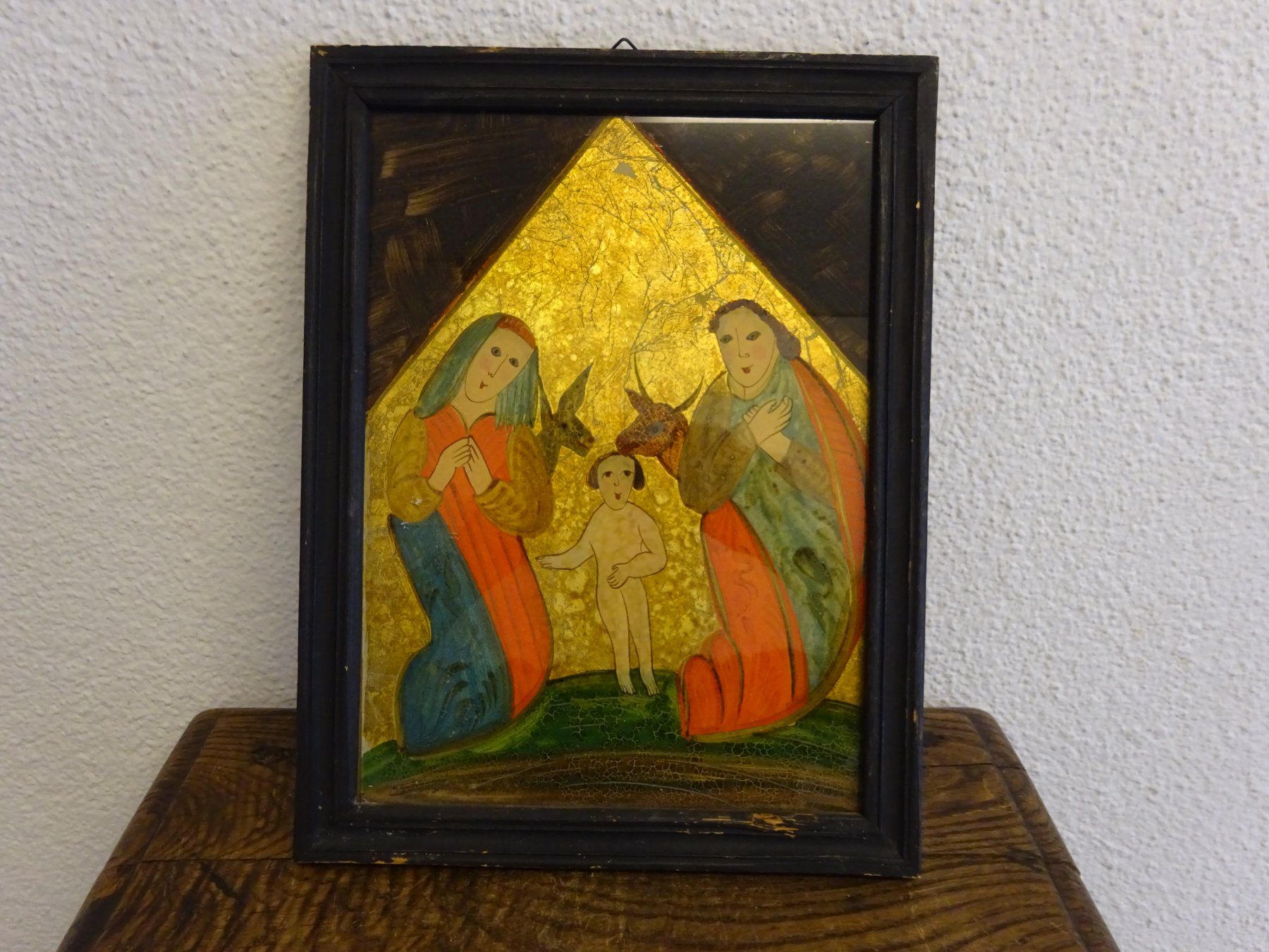 Gemälde: Hinterglasbild / Christnacht Krippe Ikone – Gebraucht aus Esslingen von eintagammeer