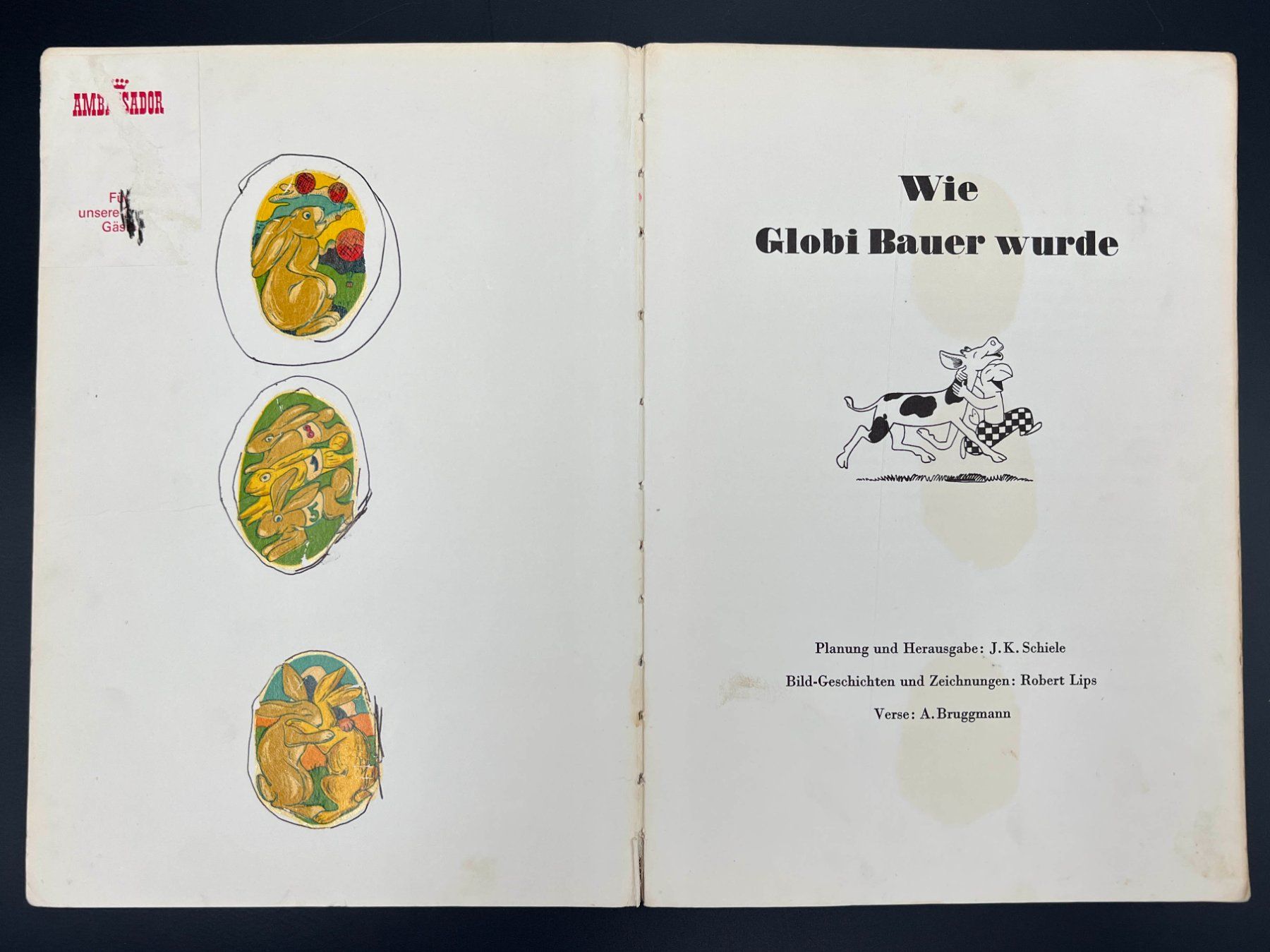 Bücher: Wie Globi Bauer wurde, 8. Aufl. 1968 – Gebraucht aus Häusernmoos von Eselsohren 2