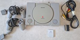Playstation 1 Konsole mit Controllern