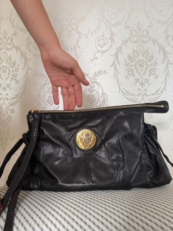 Original GUCCI Clutch / Oversize Clutch Schwarz Leder