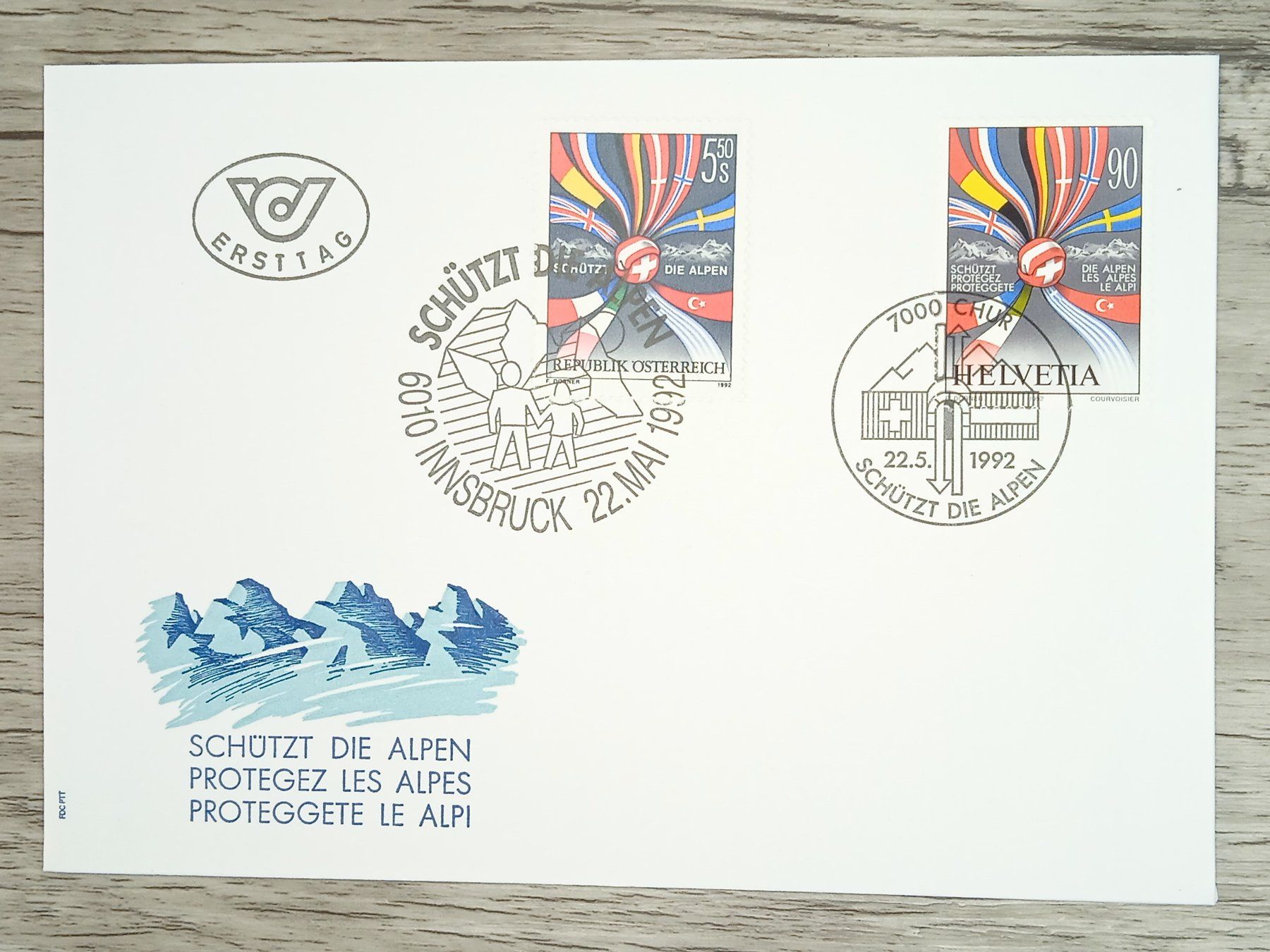 Tutti i francobolli: TR17 Enveloppe + Timbre Suisse 1992 – Usato da Cousset venduto da Patrick_Collections