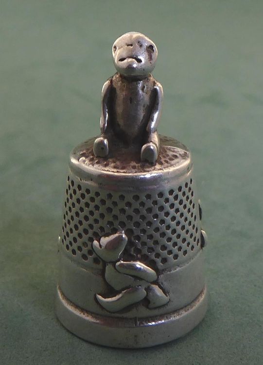 Manschettenknöpfe Herren Teddybär Design - Silberfarben Mit Box