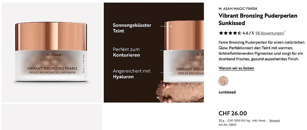 Make-up: M. Asam Magic Finish Vibrant Bronzing Puderperlen Sunkissed – Gebraucht aus Winznau von Chrege_Z 2