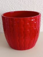 Übertopf rot Keramik Ø14x12cm guter Zustand