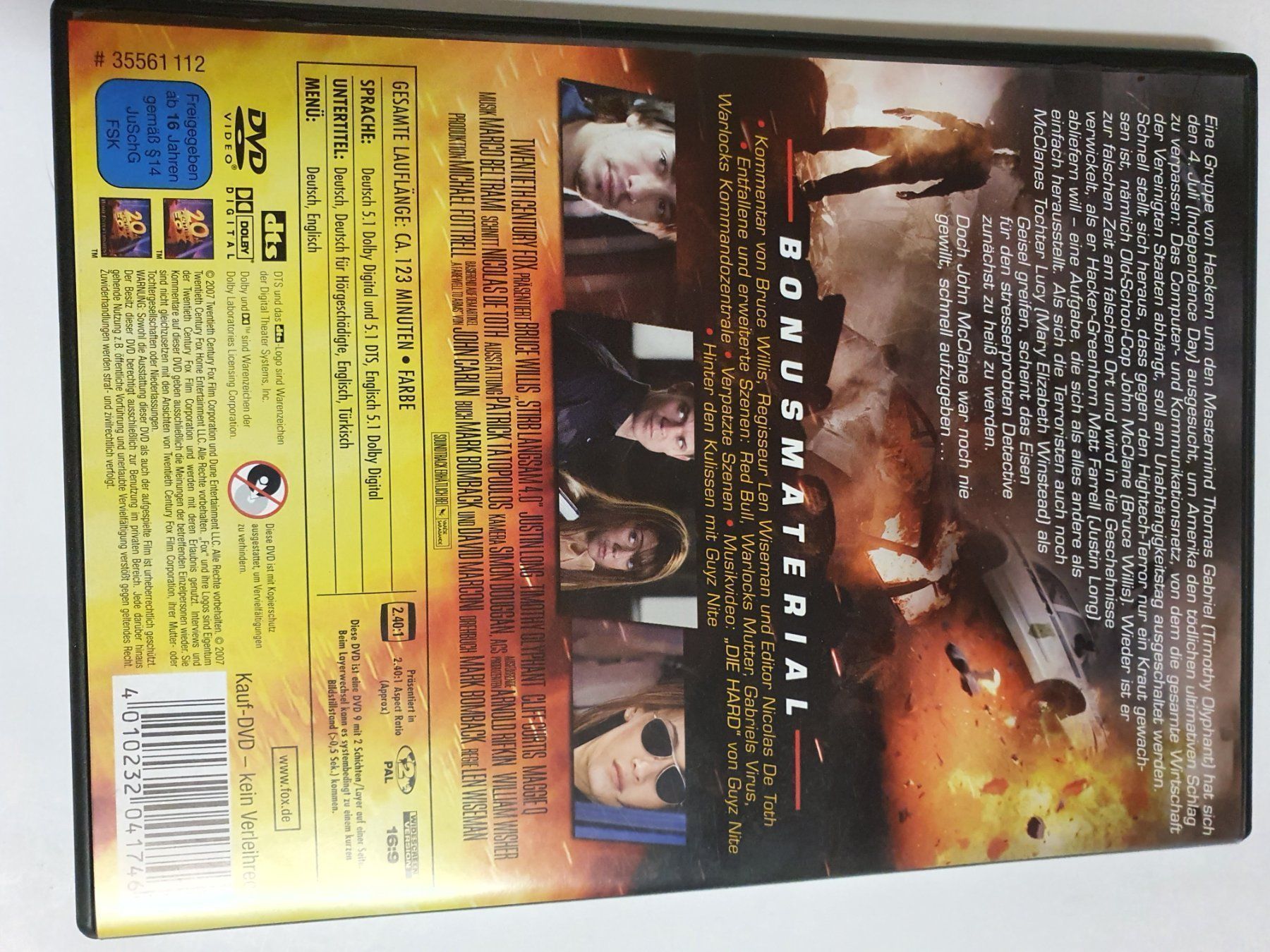 Tutti i DVDs: Stirb langsam 4.0 DVD – Usato da Oberdorf BL venduto da BaldenEagle 3