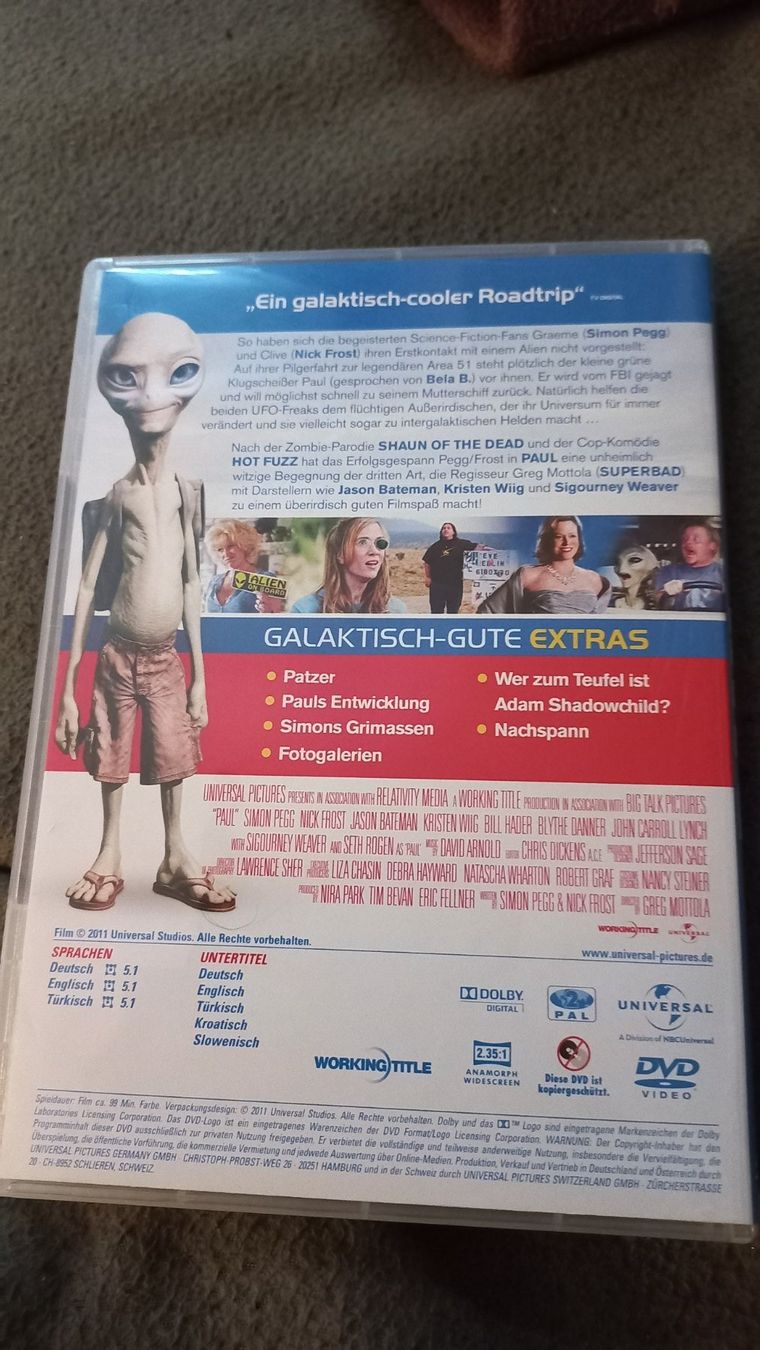 Tutti i DVDs: Paul - Ein Alien auf der Flucht DVD – Usato da Olten venduto da Donatello1984 1