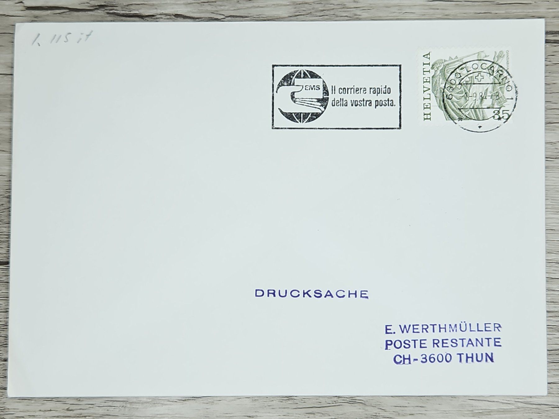 Tutti i francobolli: CL02 Enveloppe + Timbre Suisse 1984 – Usato da Cousset venduto da Patrick_Collections