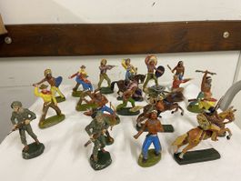 Konvolut von alten Cowboy und Indianer Figuren, Top! (52)