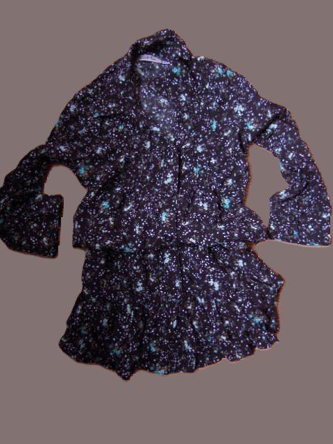 Vestiti & Gonne: Gr. 122 / 128 BlusenKleid mit türkis Blümchen – Usato da Basel venduto da FRAU.ZAUBER.MOND 3