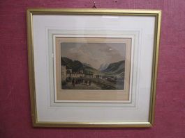 Einsiedeln  Org. kol. Stahlstich von Rohbock um 1830