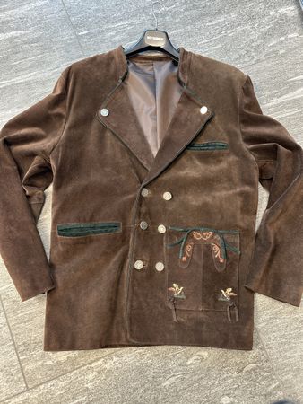 Lederjacke Trachtenjacke Jäger Style echt Leder neuwertig XL