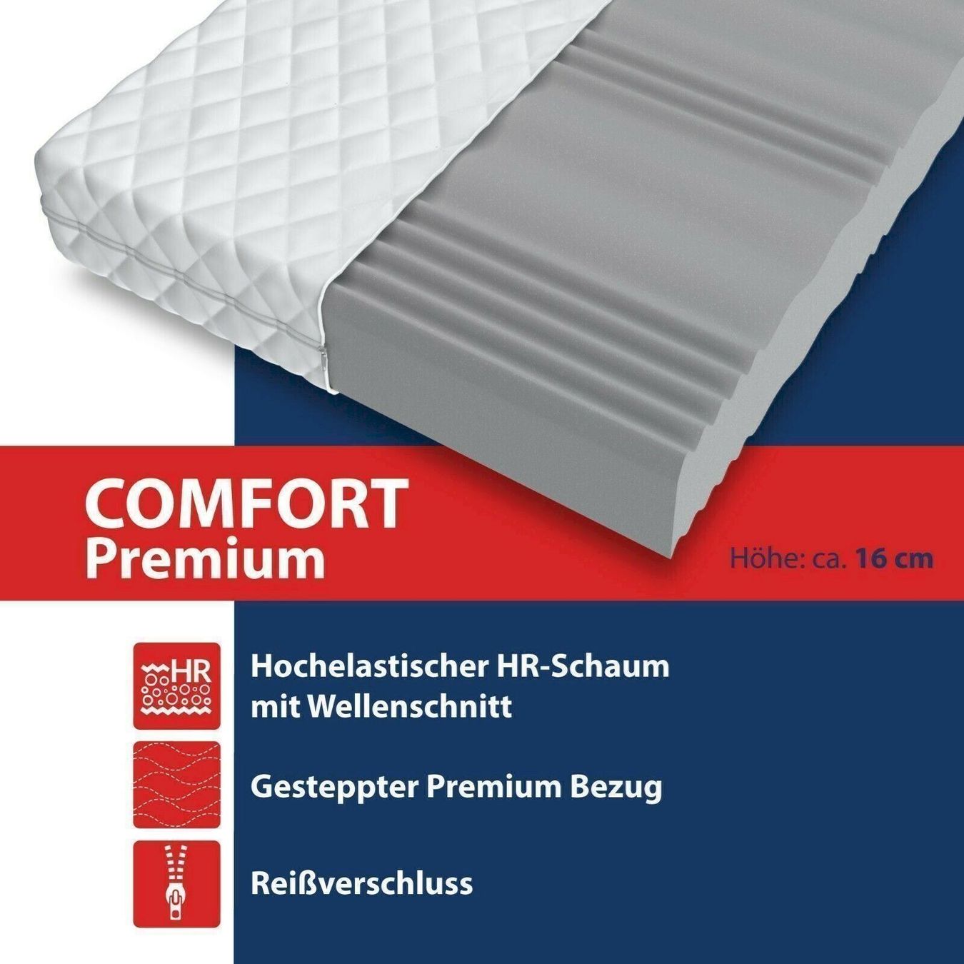 Materassi: Matratze COMFORT Premium 180x200 cm – Nuovo e nell'imballaggio originale da Bottighofen venduto da zaap 3