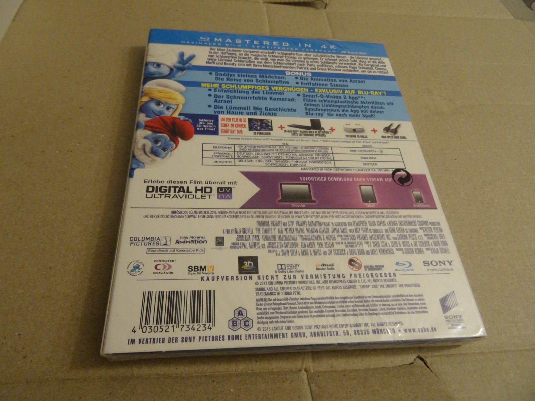 Tutti i DVDs: Die Schlümpfe 2 - Blu-ray 3D - NEU IN FOLIE – Nuovo e nell'imballaggio originale da Olten venduto da Disc-Verkauf 1