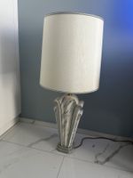 Tischlampe Marmor Optik mit Stoffschirm guter Zustand