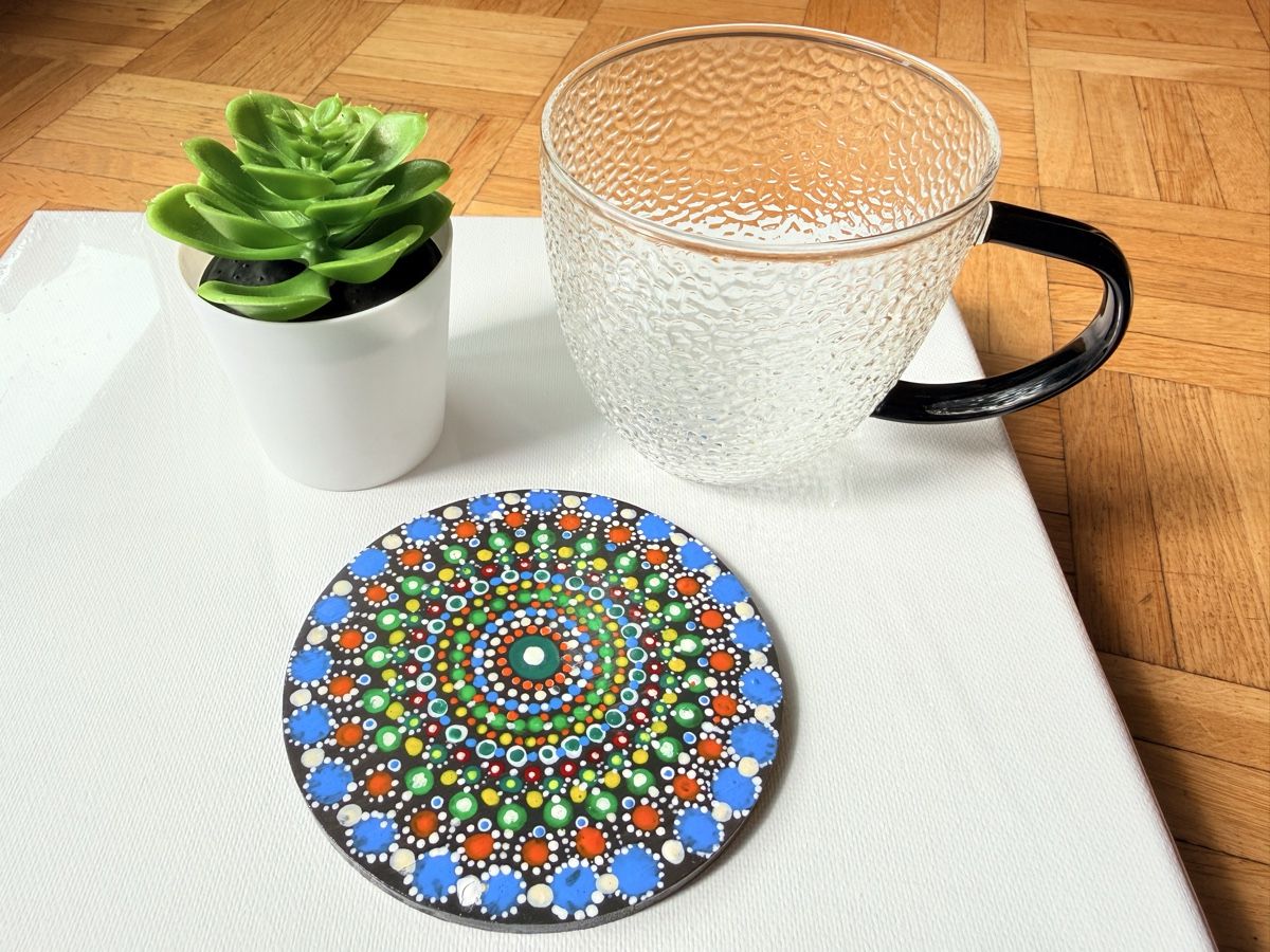 Sottobicchieri: Hand Painted Dot Mandala Coaster - Unique Gift Idea! (2pcs) – Nuovo e nell'imballaggio originale da Opfikon venduto da aka_xl7l 3
