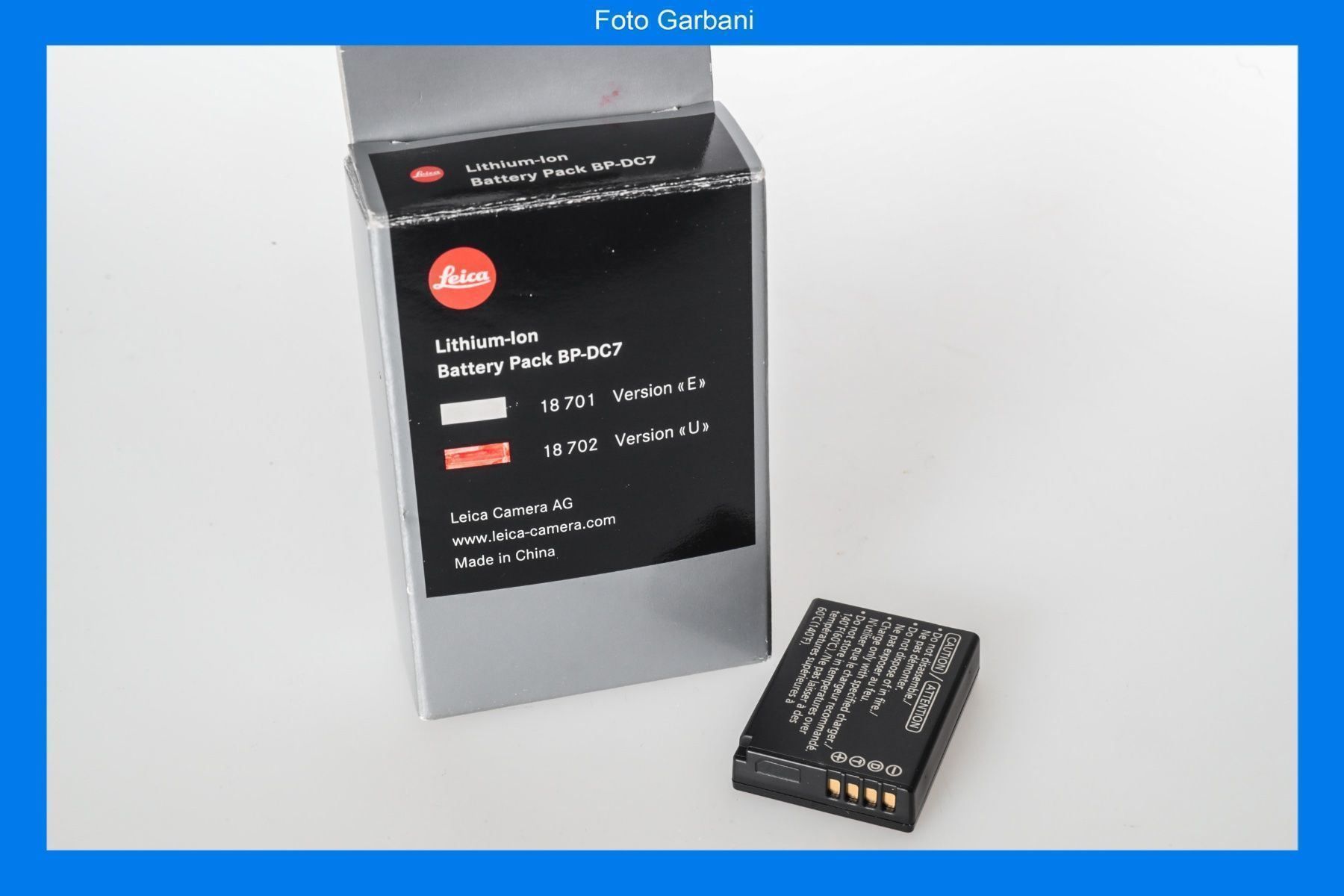 Leica Caricatori & Batterie: Leica battery BP-DC7 version "U" – Nuovo e nell'imballaggio originale da Muralto venduto da FotoGarbani 1