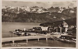 LUZERN - Seebrücke, Bahnhofgebiet u. die Alpen - 1938