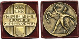MEDAILLE Offiziersgesellschaft 1933 100Jahre Jubiläum Bronze