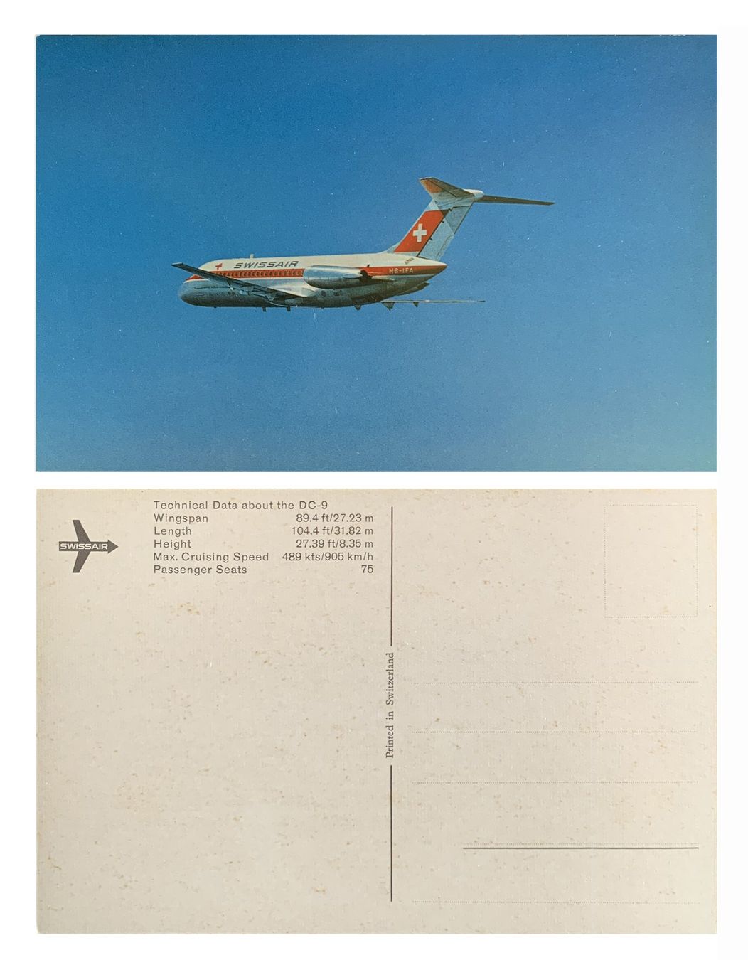 Cartoline postali: Swissair Douglas DC-9 Flugzeug Ansichtskarte – Nuovo (secondo la descrizione) da Bern venduto da AWiBe