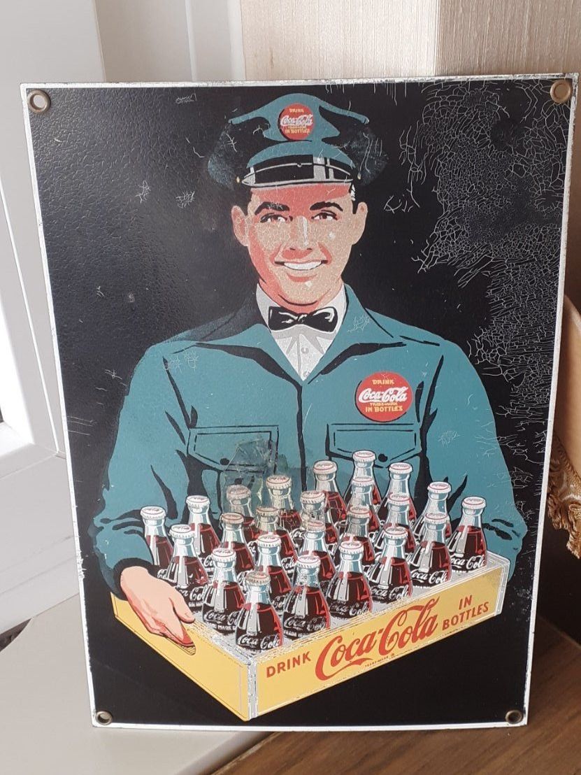 Coca-Cola Insegne: Coca Cola Werbeschild 1950er – Usato da Mörschwil venduto da antiksalon 2