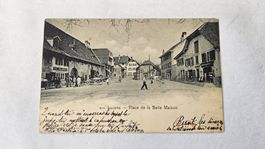 Ancienne carte postale, Lucens - Place de la Belle Maison