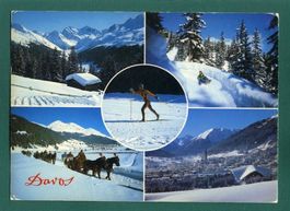 Davos, 5-Bilderkarte, 1982, gelaufen, Grossformat