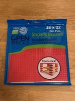 Open Bricks Grundplatten Rot 2 Stk mit Lego kompatibel neu