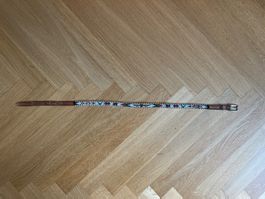 Damen Ledergürtel Braun mit Perlenmuster – Gürtelgrösse 75