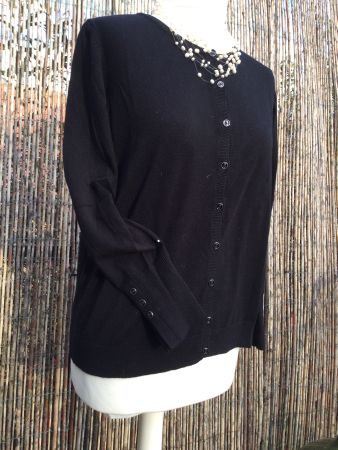 Jaquette/Gilet noire OVS, taille L, sous les bras 49cm
