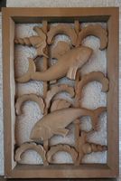 Holz Relief Fisch-Motiv, Handarbeit