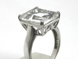 Vintage Silber Ring 925 + SPG / Bergkristall / Gr. 60