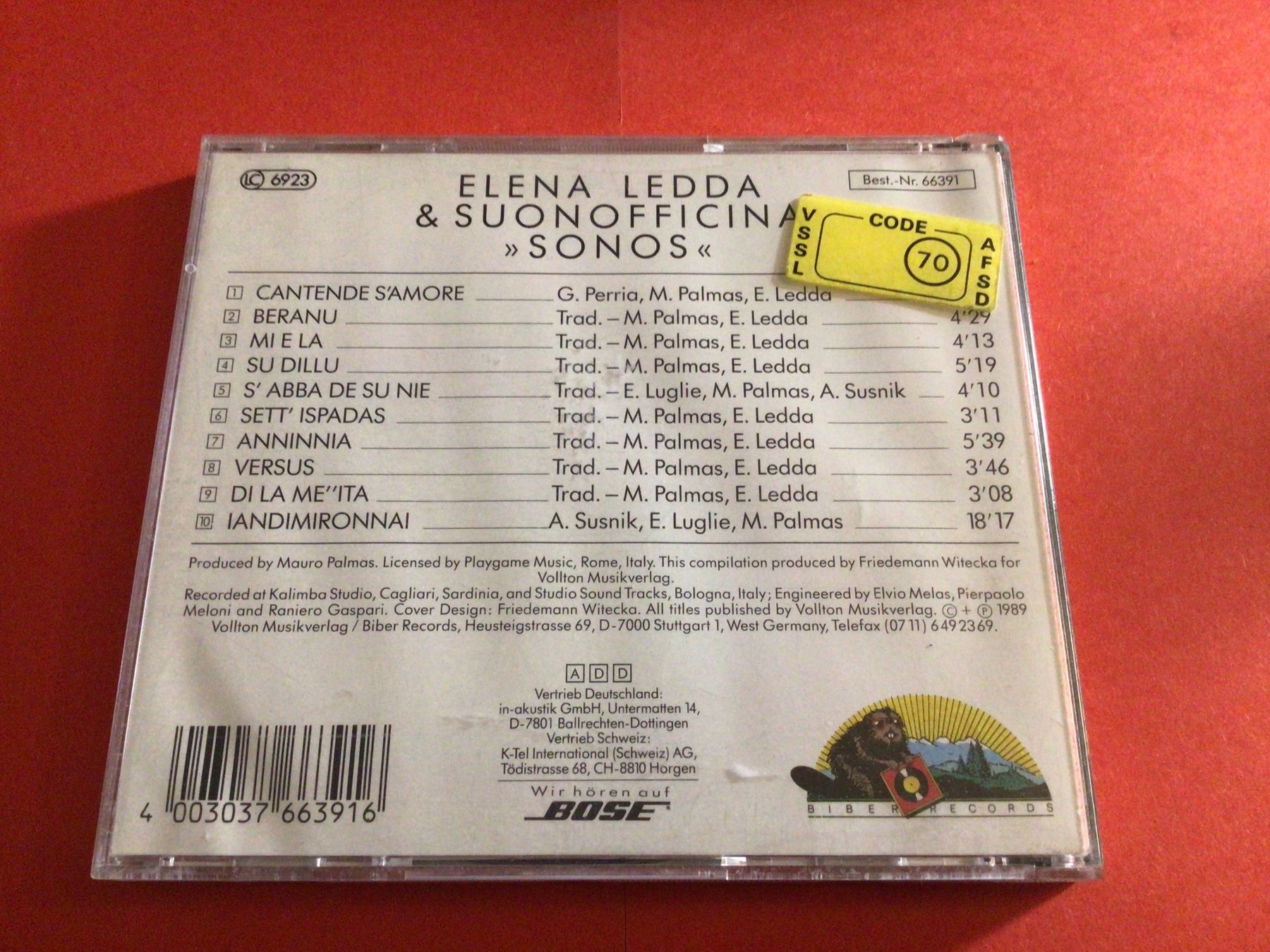 CDs: Elena Ledda & Suonofficina - Sonos CD 1989 – Gebraucht aus Steinach von Quarkie 2
