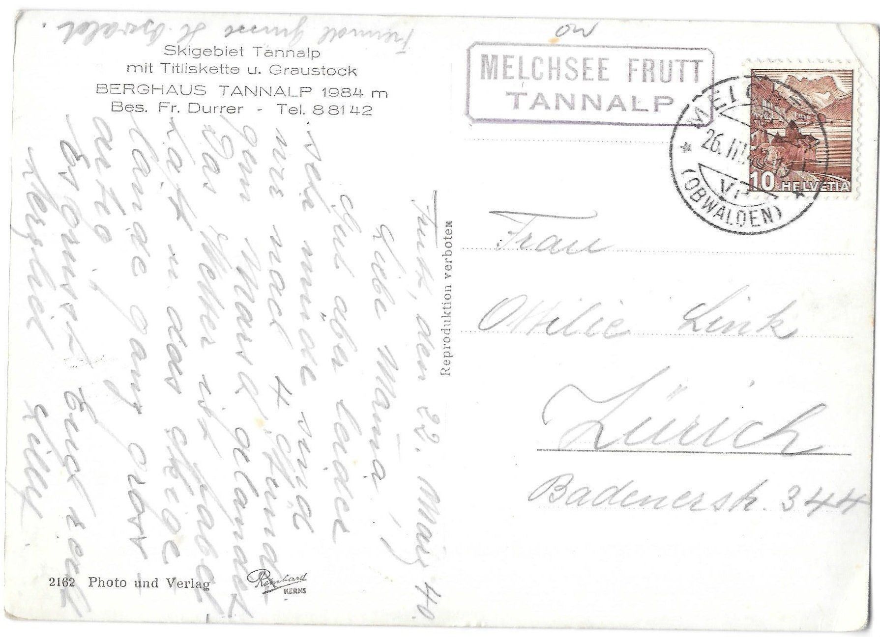 Cartoline postali: Melchsee Frutt Berghaus Tannalp – Usato da Olten venduto da clotaldi 1