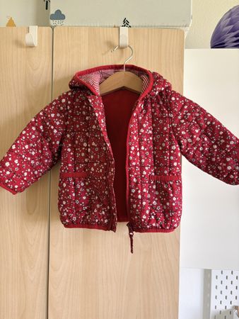 Petit Bateau Floral Padded Jacket, Size 6m/57cm, Girls