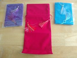 NEW! Three fabric Gift Bags with Tassels